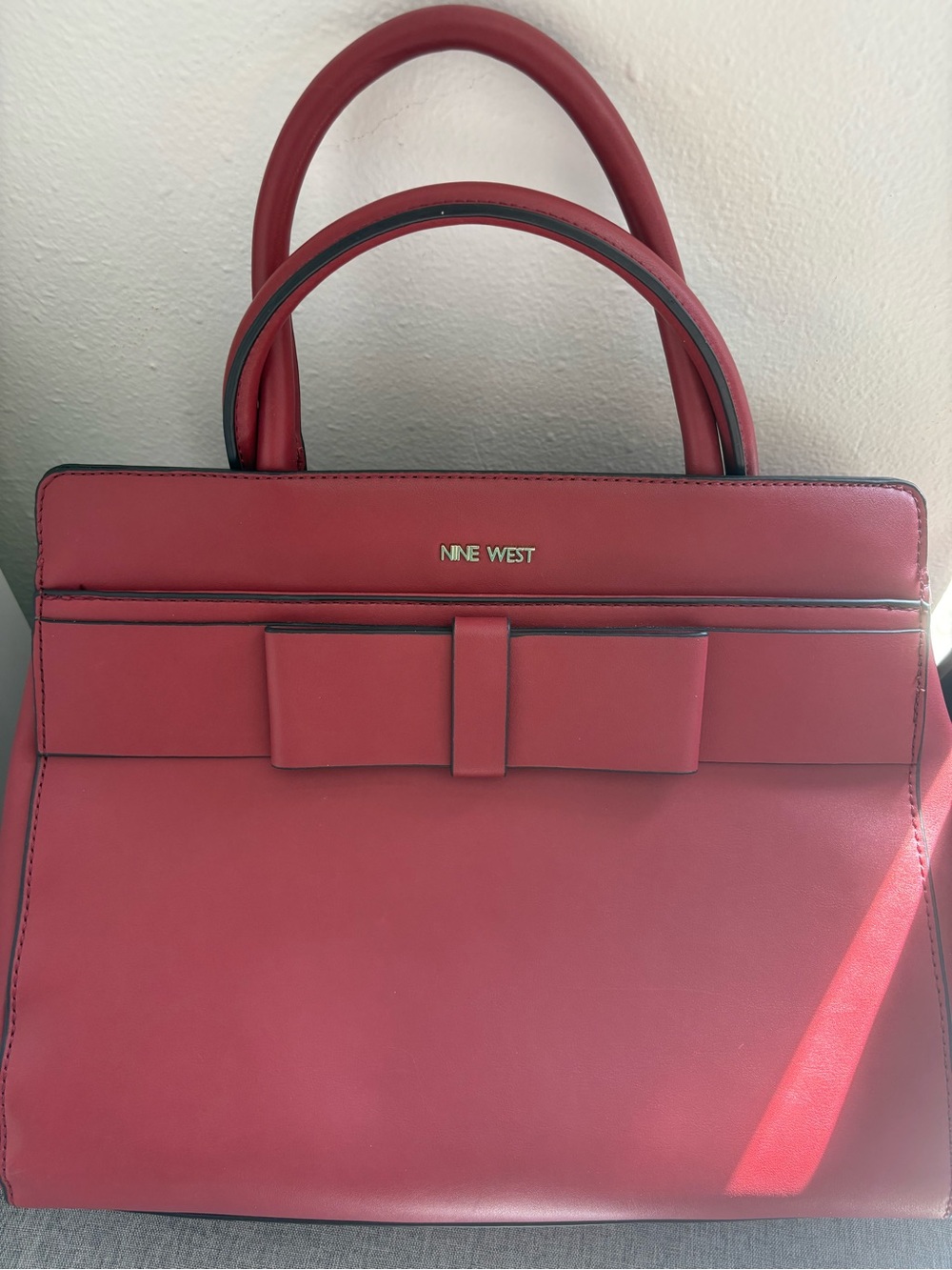 Nine West Red Bow-Front Satchel